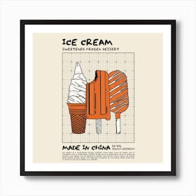 Ice Cream Square Art Print