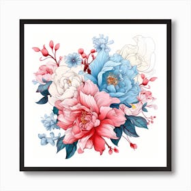 Peony Flowers 3 Art Print