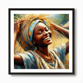 African Woman Smiling 3 Art Print