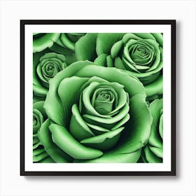 Green Roses 2 Art Print