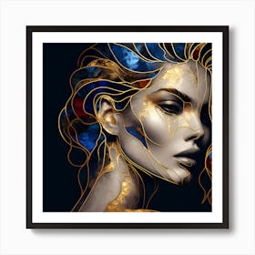 Abstract Portrait Of A Woman 1 Art Print