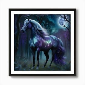 Horse In The Forest 4 Art Print