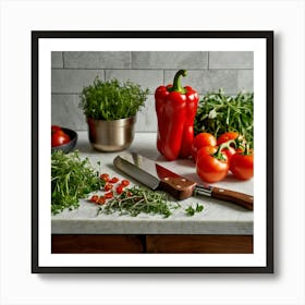 Fresh Vegetables On A Counter Art Print