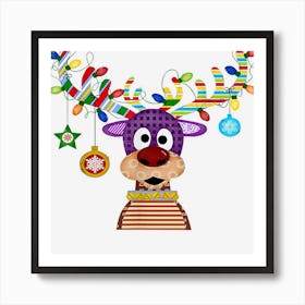 Merry Christmas Funny Reindeer Xmas Matching Family 1 Art Print