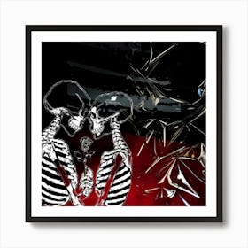 Skeleton Lovers Art Print