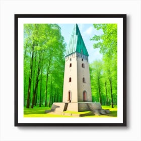 Tower In The Forest Art Print