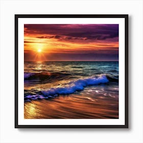 Sunset At The Beach 264 Art Print