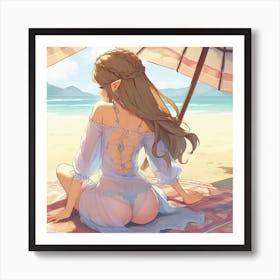 Zelda enjoying the ocean breeze Art Print