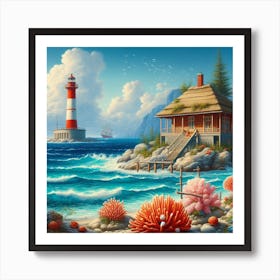 House On The Beach Art Print