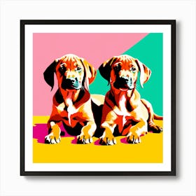Rhodesian Ridgeback Pups, This Contemporary art brings POP Art and Flat Vector Art Together, Colorful Art, Animal Art, Home Decor, Kids Room Decor, Puppy Bank - 126th Art Print
