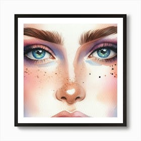 Watercolor Of A Woman'S Face 27 Art Print