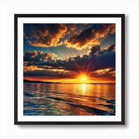 Sunset Over The Sea 9 Art Print