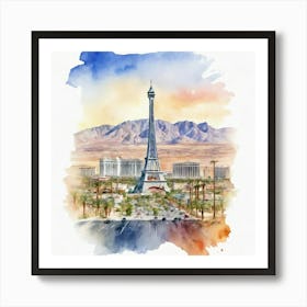 Las Vegas Watercolor 2 Art Print