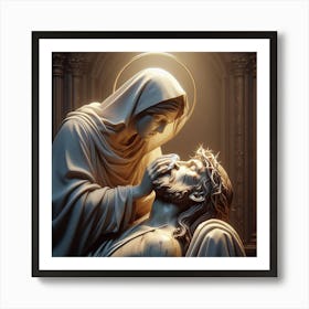 Mother and Son Mary and Christ's Death Art Print