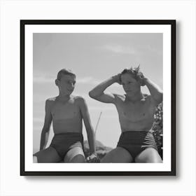 Untitled Photo, Possibly Related To Rupert, Idaho, Schoolboys In Swimming By Russell Lee 1 Art Print