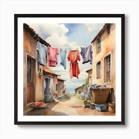 Laundry Line Art Print