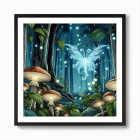 Mystical Mushroom Forest 7 Art Print