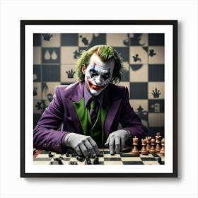 Joker Playing Chess 1 Art Print