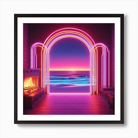 Neon Doorway Art Print