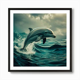 Dolphin In The Ocean 1 Art Print