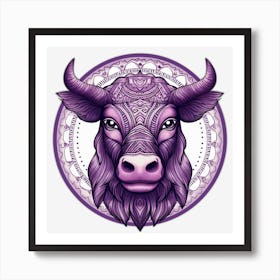 Purple Bull Art Print