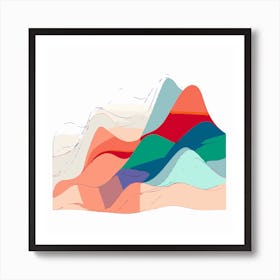 Waves to the mountain Art Print