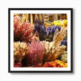 Flowers In A Market Art Print