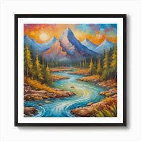 river morning Art Print