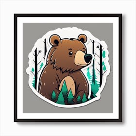 Bear In The Woods 25 Art Print