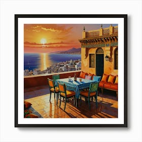 Sunset On The Terrace Art Print