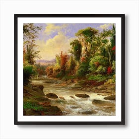 Stream In The Woods Art Print