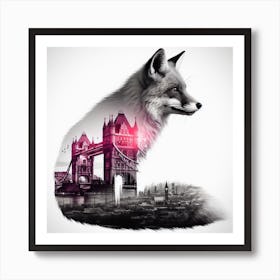 Fox silhouette 7 Art Print