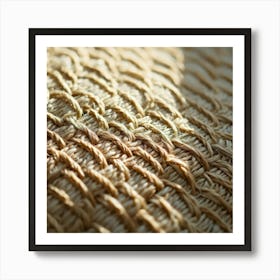 Close Up Of A Canvas Texture Showcasing Weaves And Imperfections Bathed In Soft Natural Light Hi Art Print