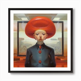 Boy With A Red Hat Art Print