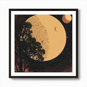 Moon And Stars 1 Art Print