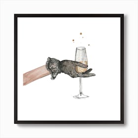 Cheers Darling Square Art Print