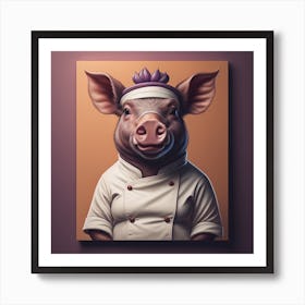 Street Chef Pig Art Print