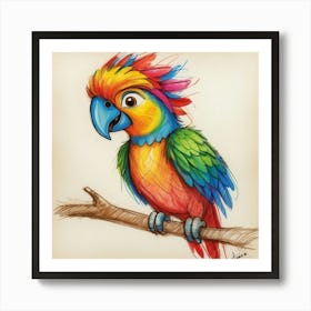 Colorful Parrot 51 Art Print