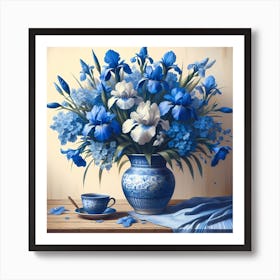 Vintage blue and white vase that will transport you Art Print