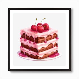 Cake With Cherries 4 Art Print