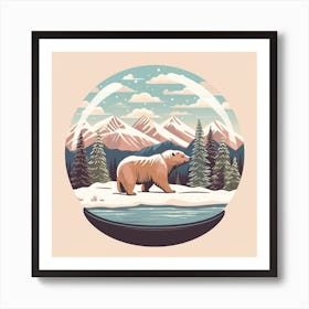 Big Bear Lake California Snowglobe Art Print