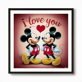 I Love You Mickey Art Print