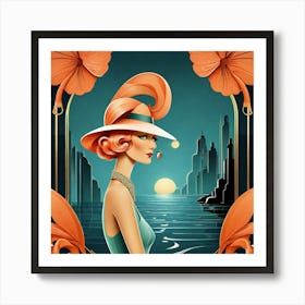 Deco Woman Art Print