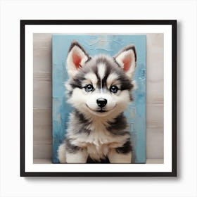 Cute baby husky 2 Art Print