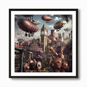 Steampunk Citys capes Art Print