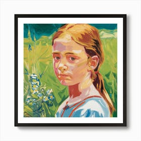 Girl In A Field Art Print