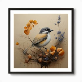 Bird On A Branch Art Print