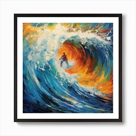 Surfer In A Wave 1 Art Print