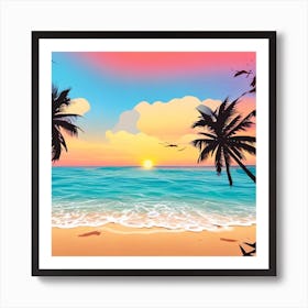 Sunset Beach Art Print