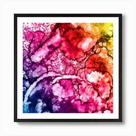 Abstraction Watercolor Full Color Square Art Print